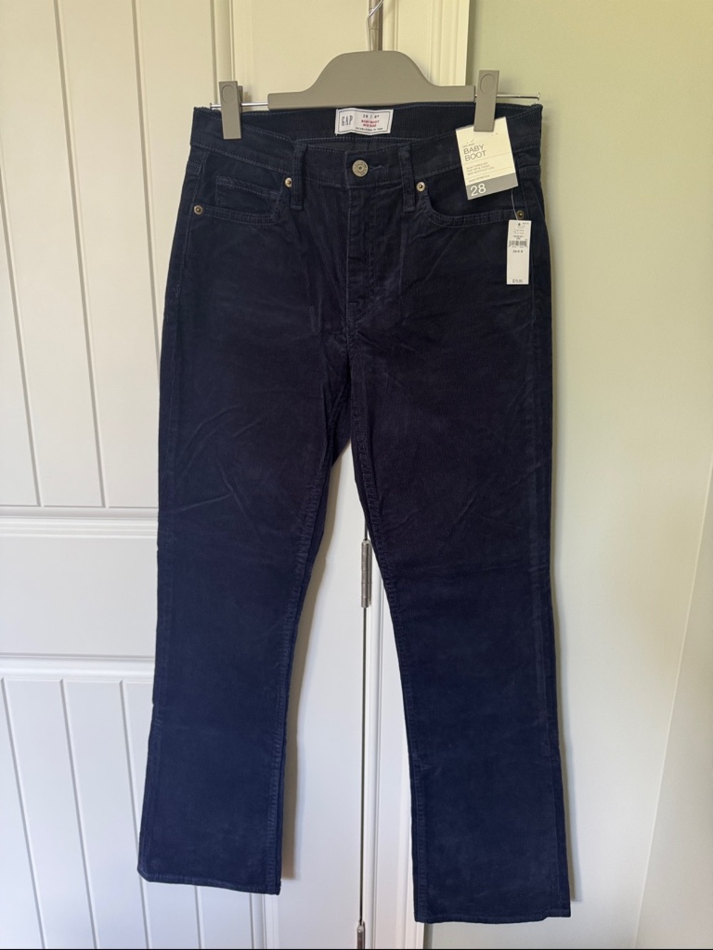 GAP Women's Navy Boot-Leg Corduroy Jeans